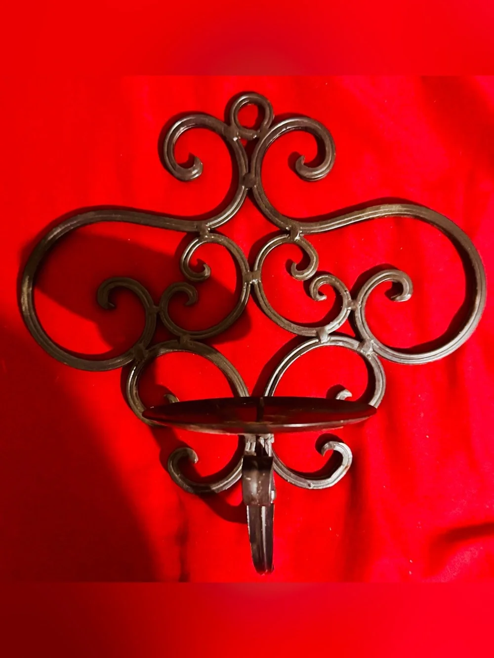 Set of 2 Black Scroll Wall Candle Sconces | Farmhouse Metal Wall Decor